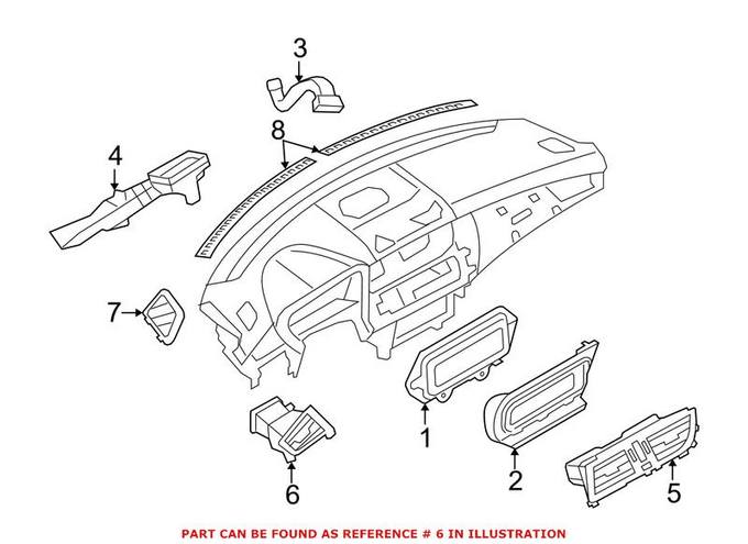 BMW Dashboard Air Vent = Passenger Side Outer 64229287064